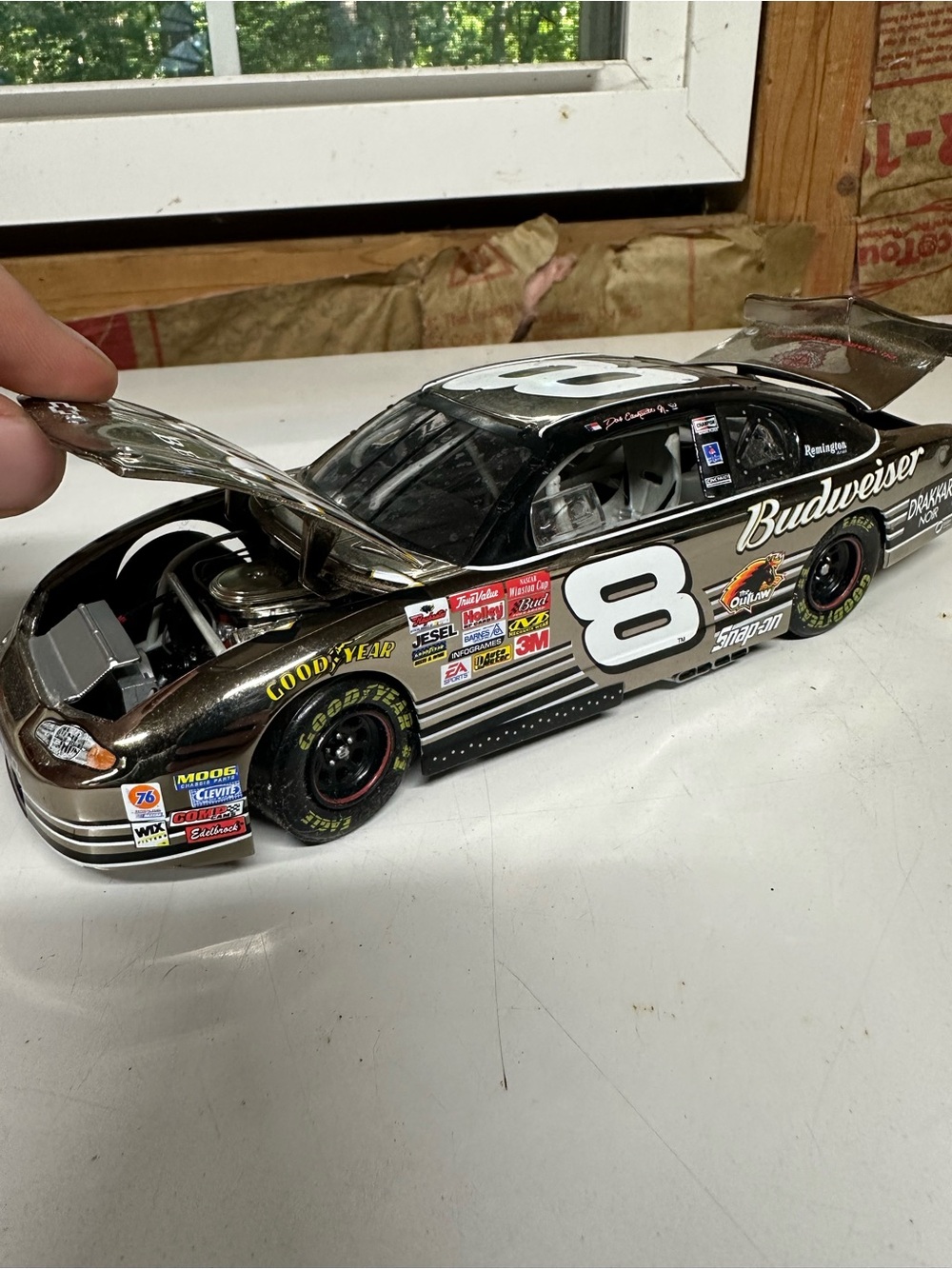 Budweiser Metallic Brown #8 Die-Cast Race Car Model